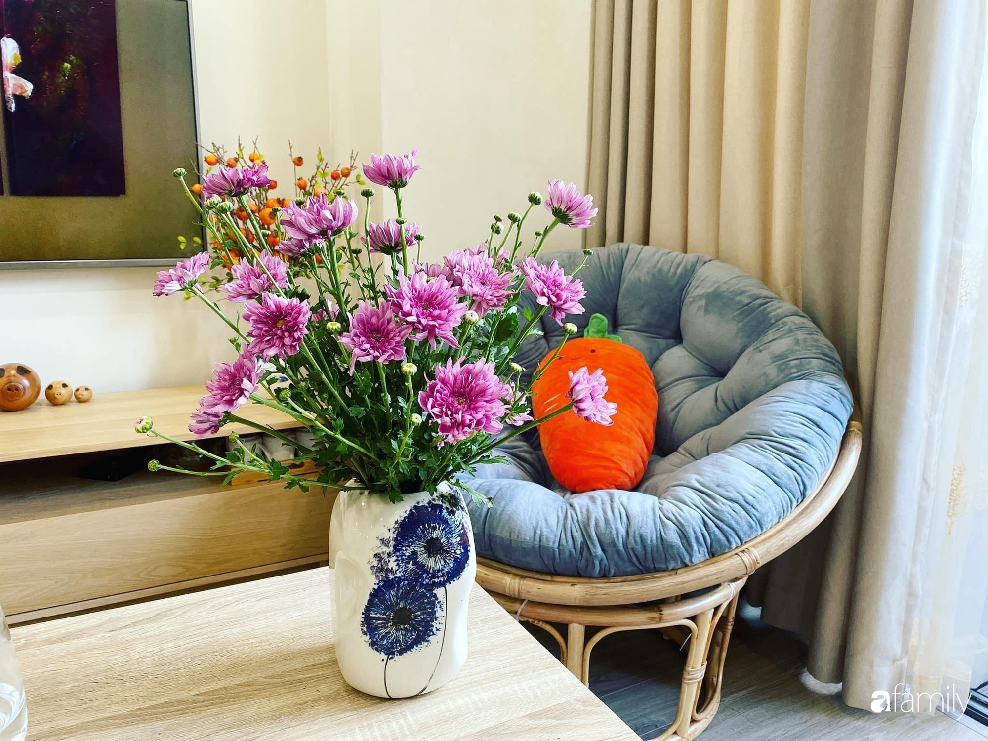 Căn hộ 76,9m2 đầm ấm với sắc hoa dịu dàng đón Tết ở Mỹ Đình, Hà Nội - Ảnh 8.