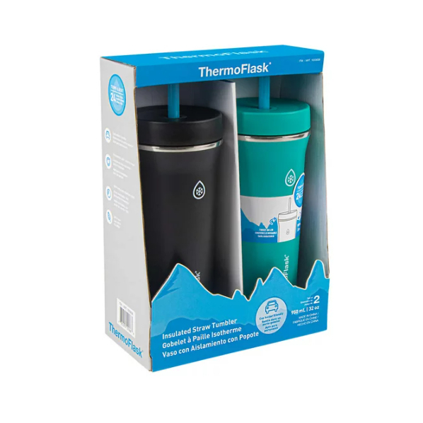 Ly giữ nhiệt Thermoflask 950ml set màu xanh - đen