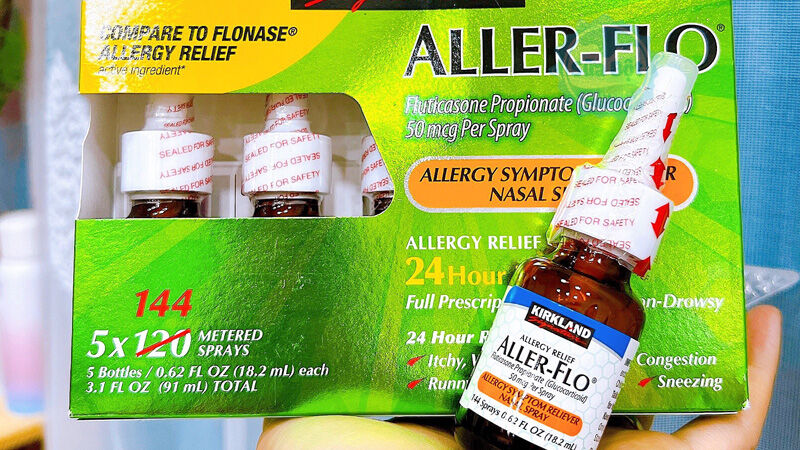 Trên tay Thực phẩm chức năng Thuốc trị viêm xoang Kirkland Aller-Flo chính hãng Mỹ