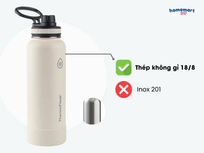 5 Tiêu chí chọn bình giữ nhiệt tốt, không rò rỉ, an toàn 1 5 tiêu chí vàng chọn bình giữ nhiệt mà bạn nên biết Chất liệu inox – chọn đúng mới an toàn (2)