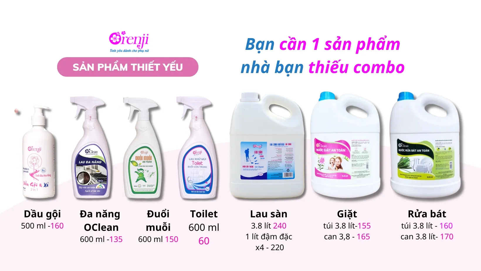 Banner bộ sp dung dịch vệ sinh nhà cửa lành tính orernji