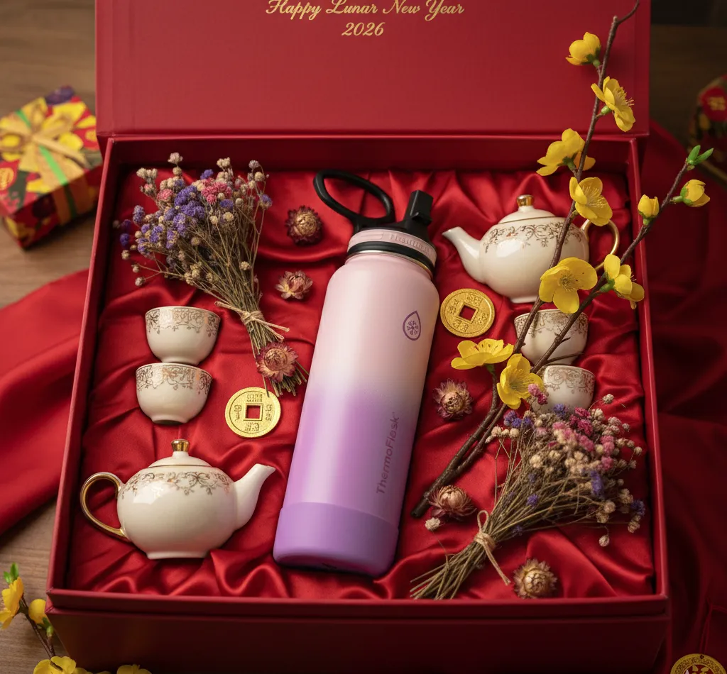 Bình giữ nhiệt inox Mỹ thermoflask và set quà tết